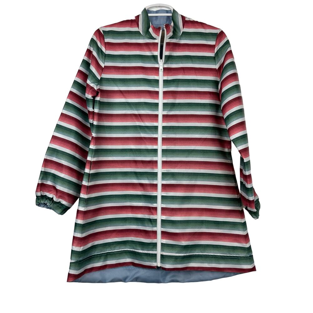 Byrdie Golf Social Wear Long Striped Full Zip Jacket Small